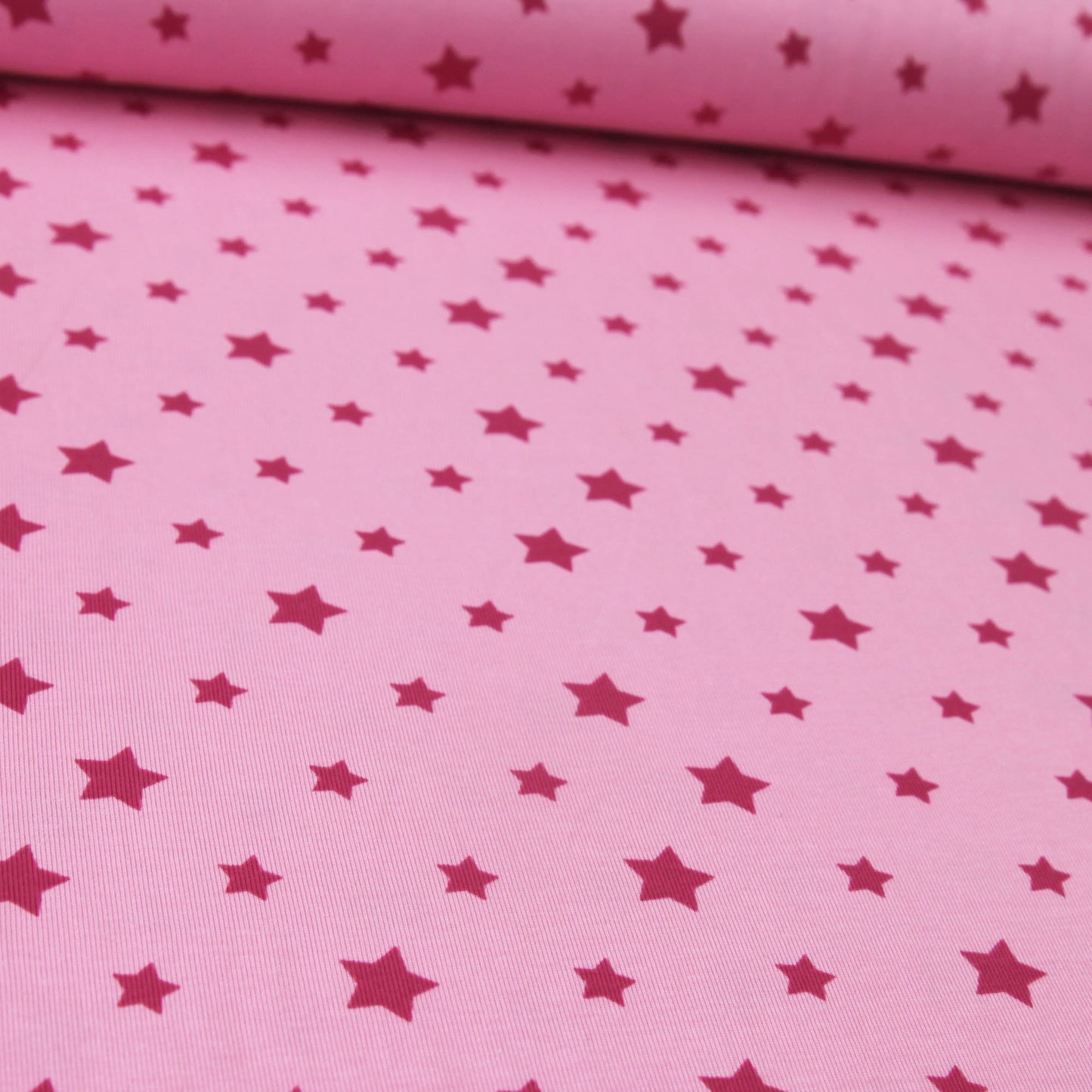 Baumwolljersey "Sterne groß und klein" - Jersey Stoff rosa fuchsiaJersey BedrucktStoffe KudellinoStoffe Kudellino