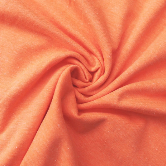 Jerseystoff UNI Neon Orange Melange - Stoffe Kudellino - Bündchenstoffe, Jersey Stoffe und mehr...