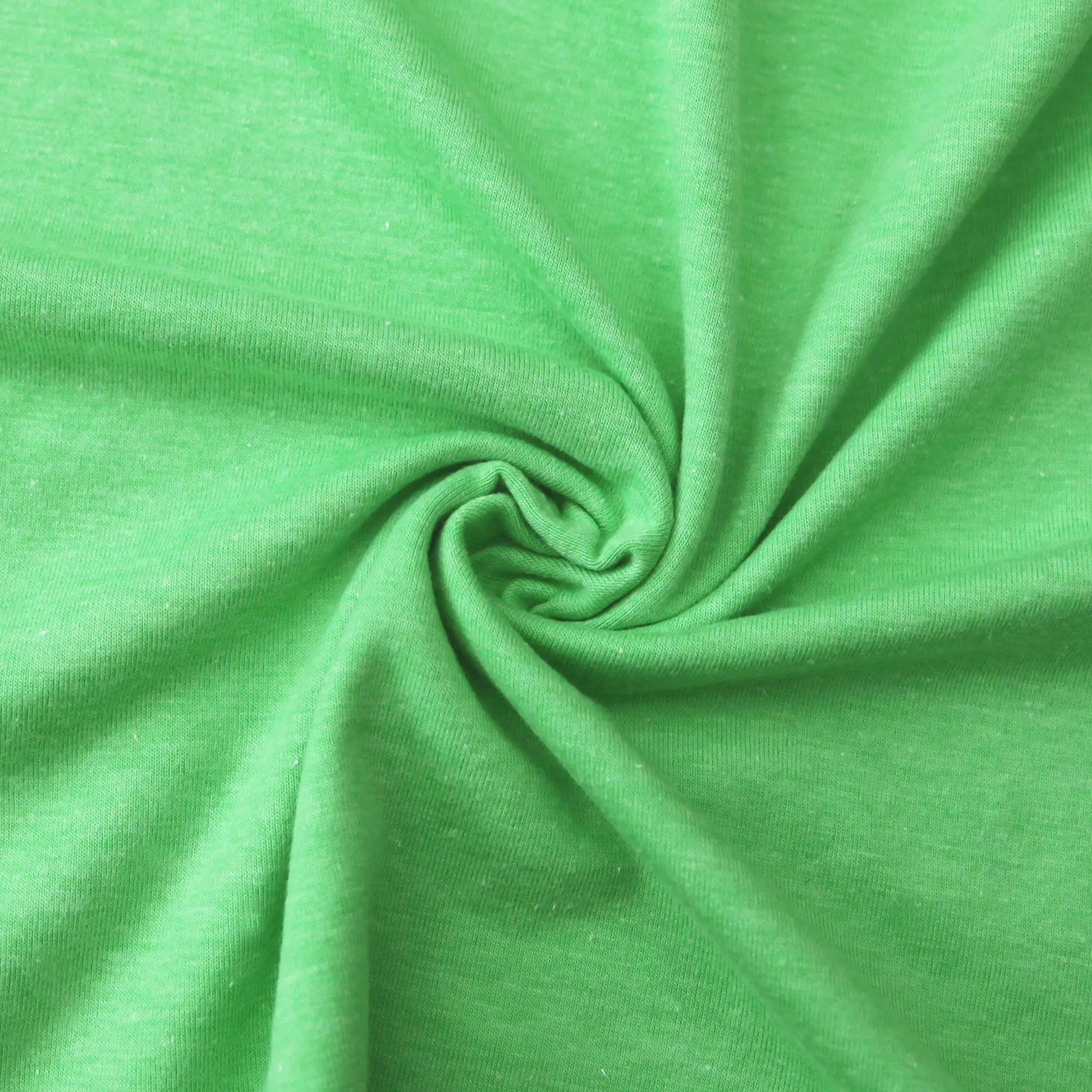 Jerseystoff UNI Neongrün Melange  Stoffe Kudellino