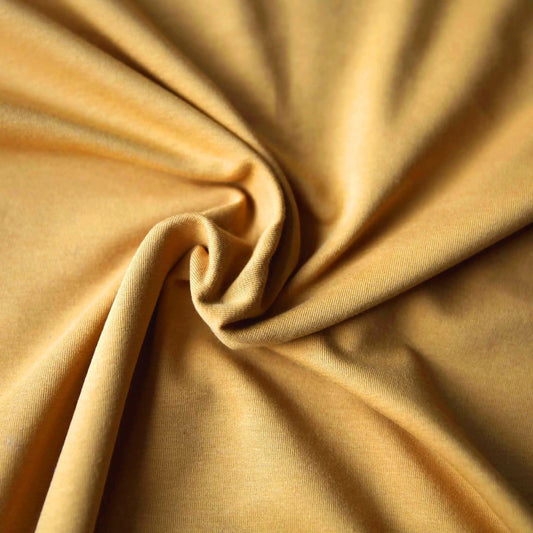 Jerseystoff UNI Ocre Gold Caramel - Stoffe Kudellino - Bündchenstoffe, Jersey Stoffe und mehr...