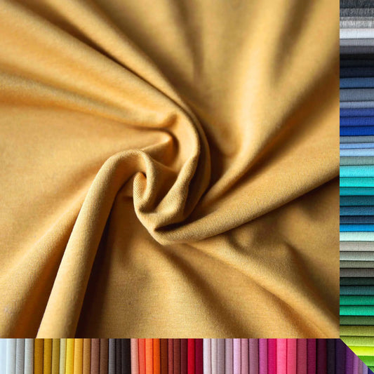 Jerseystoff UNI Ocre Gold Caramel  Stoffe Kudellino