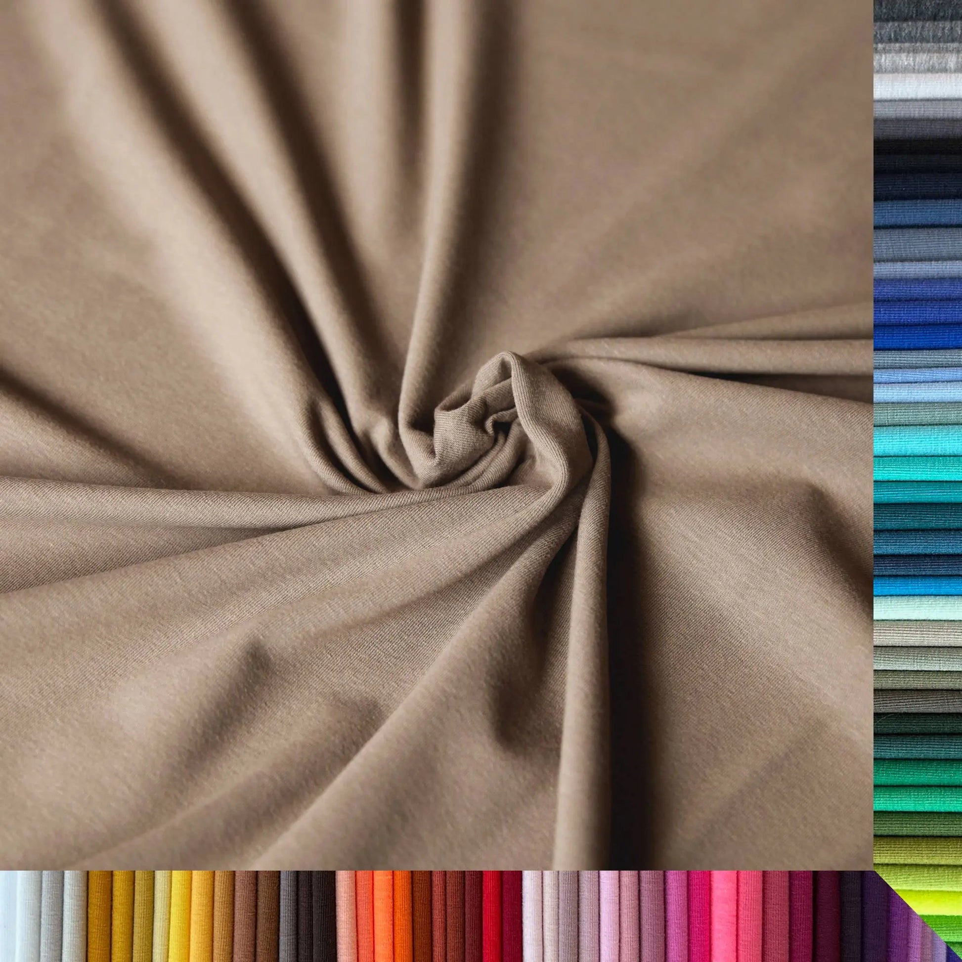 Jerseystoff UNI Taupe  Stoffe Kudellino