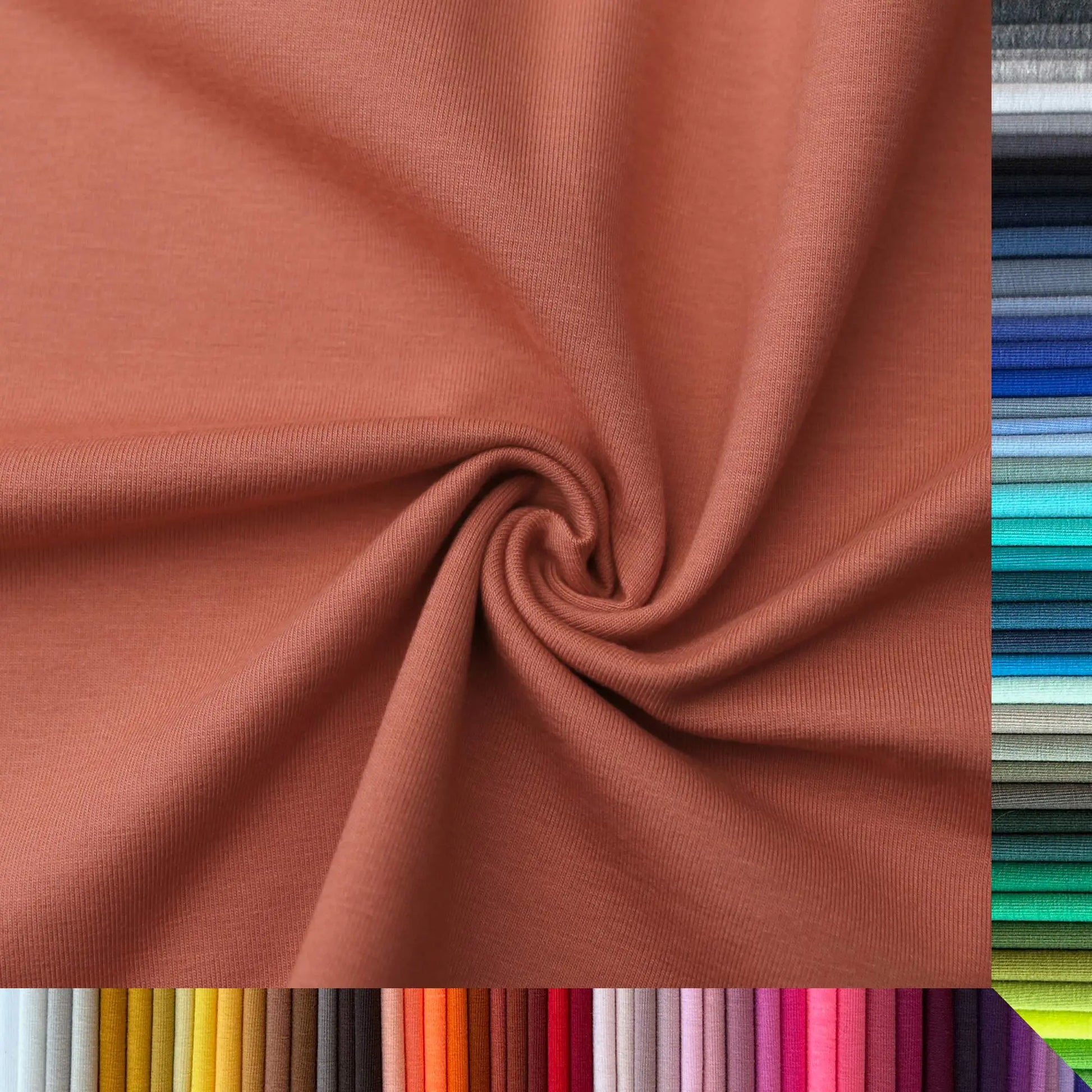 Jerseystoff UNI Terracotta  Stoffe Kudellino