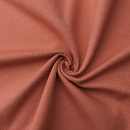 Jersey Baumwolljersey UNI Stoffe, Meterware, 220g/m², Öko-Tex Standard 100 Terracotta Stoffe Kudellino