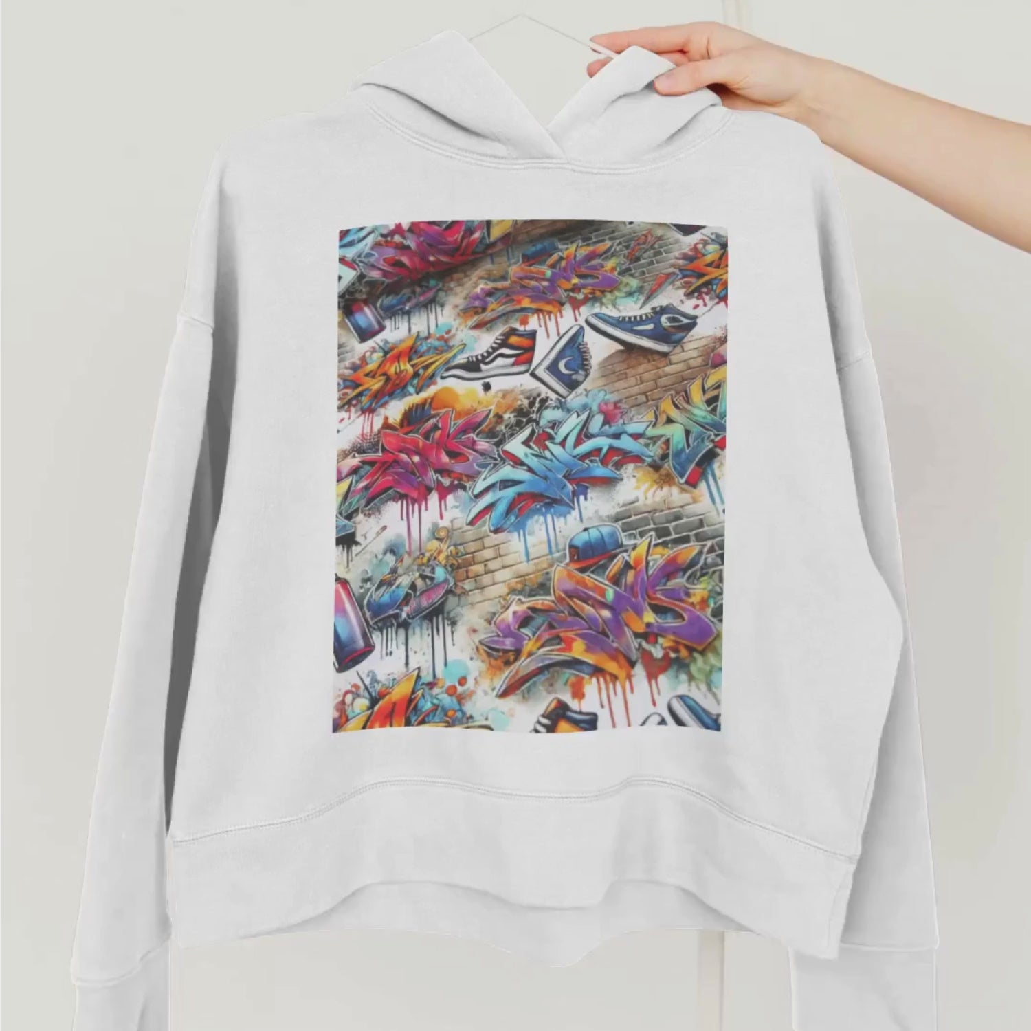 French Terry Stoff Graffiti Hip Hop leuchtende Farben