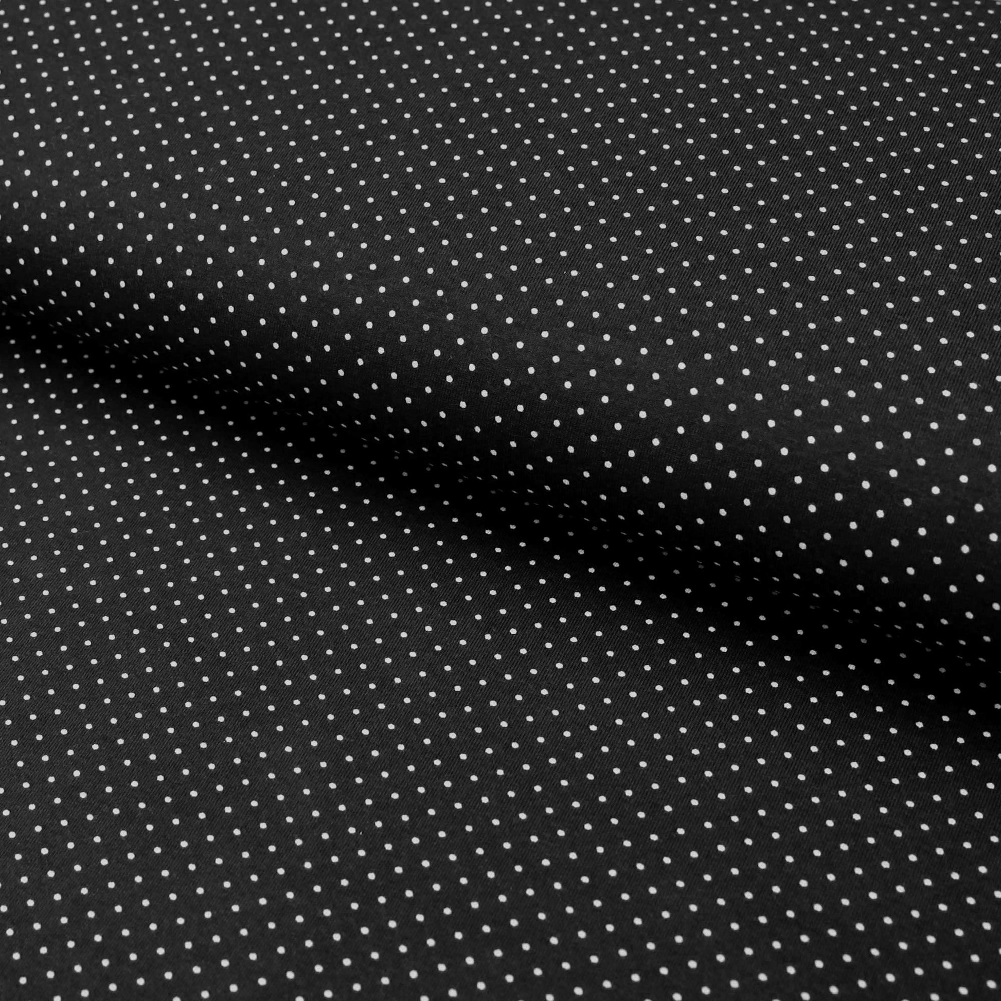 Baumwolljersey "mit 2 mm kleinen, weißen Punkten" - schwarz - stoffe kudellino